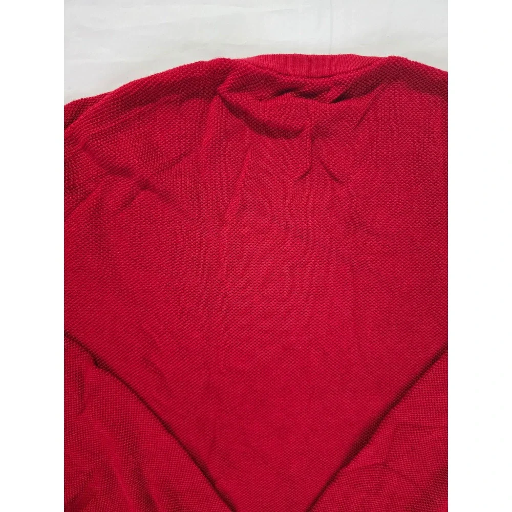 Polo Ralph Lauren Mens Red Pima Cotton Textured Crewneck Sweater Large L